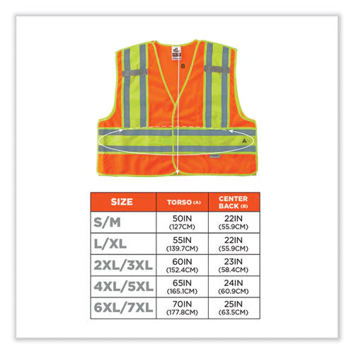 Glowear 8245psv Class 2 Public Safety Vest, Polyester, 4x-large/5x-large, Orange, Ships In 1-3 Business Days - Image 3
