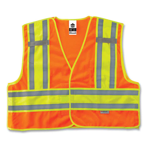 Glowear 8245psv Class 2 Public Safety Vest, Polyester, 6x-large/7x-large, Orange, Ships In 1-3 Business Days - Image 1