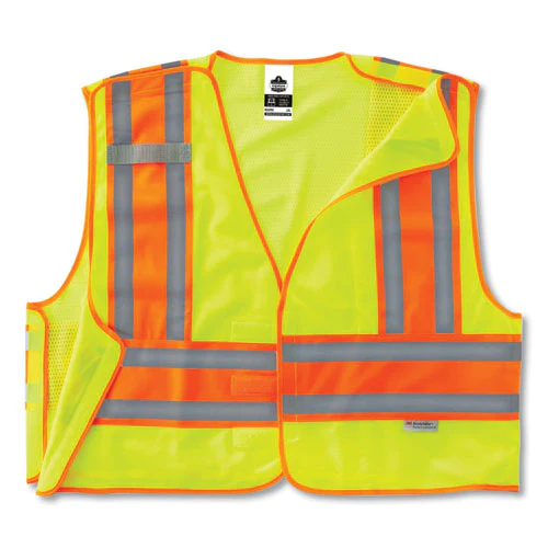 Glowear 8245psv Class 2 Public Safety Vest, Polyester, Large/x-large, Lime, Ships In 1-3 Business Days - Image 2