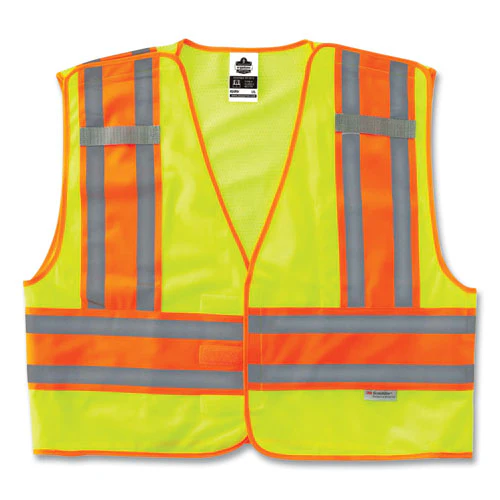 Glowear 8245psv Class 2 Public Safety Vest, Polyester, 2x-large/3x-large, Lime, Ships In 1-3 Business Days - Image 1