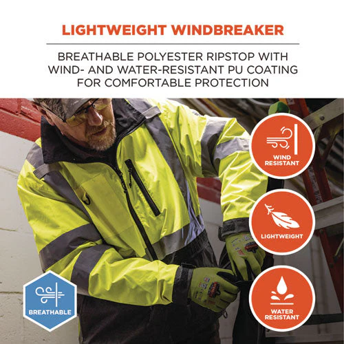 Glowear 8351 Class 3 Hi-vis Windbreaker Water-resistant Jacket, 4x-large, Lime, Ships In 1-3 Business Days - Image 2