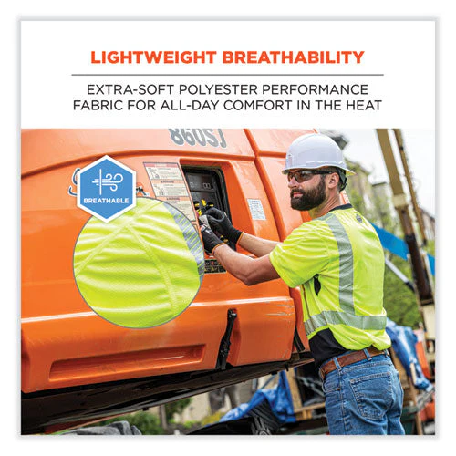 Glowear 8283bk Class 2 Lightweight Performance Hi-vis T-shirt, Polyester, X-large, Lime, Ships In 1-3 Business Days - Image 3