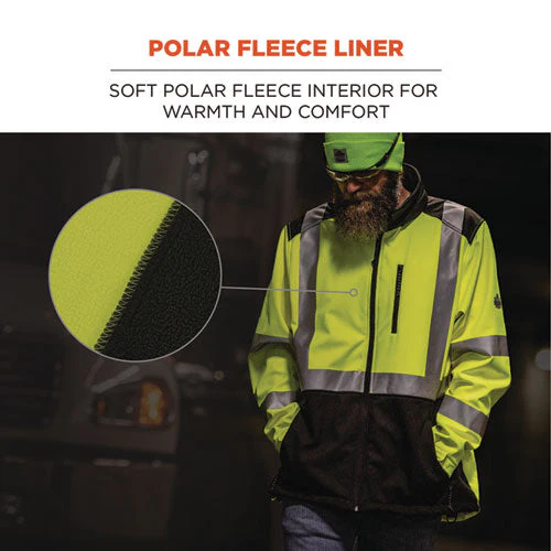 Glowear 8353 Class 3 Hi-vis Softshell Water-resistant Jacket, 4x-large, Lime, Ships In 1-3 Business Days - Image 3