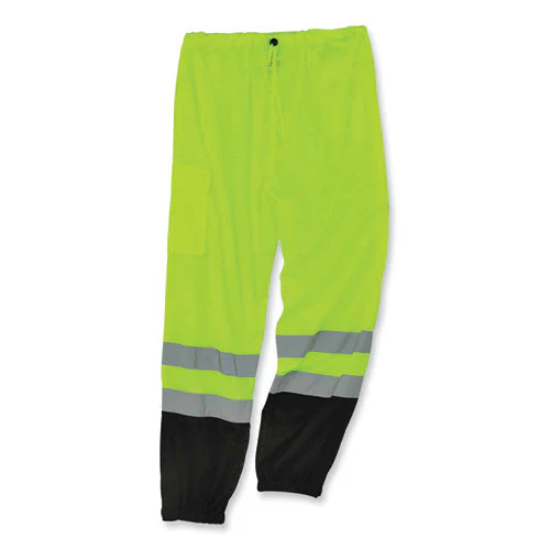 Glowear 8910bk Class E Hi-vis Pants With Black Bottom, Polyester, Large/x-large, Lime, Ships In 1-3 Business Days - Image 1