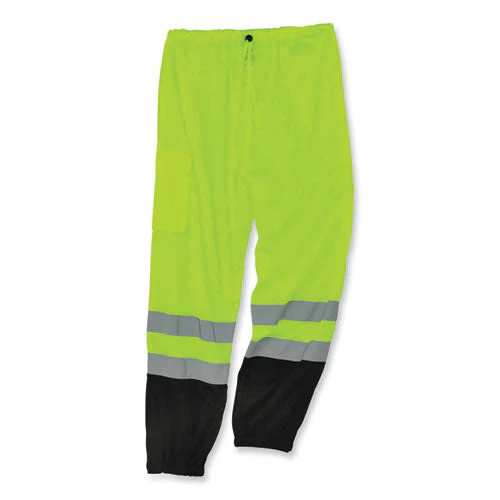 Glowear 8910bk Class E Hi-vis Pants With Black Bottom, Polyester, 2x-large/3x-large, Lime, Ships In 1-3 Business Days - Image 1