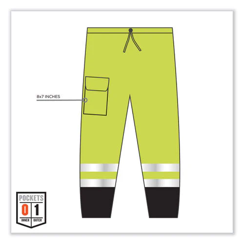 Glowear 8910bk Class E Hi-vis Pants With Black Bottom, Polyester, 4x-large/5x-large, Lime, Ships In 1-3 Business Days - Image 3