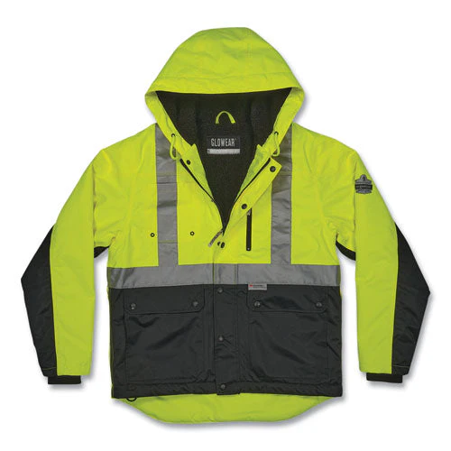 Glowear 8275 Class 2 Heavy-duty Hi-vis Workwear Sherpa Lined Jacket, X-large, Lime, Ships In 1-3 Business Days - Image 1