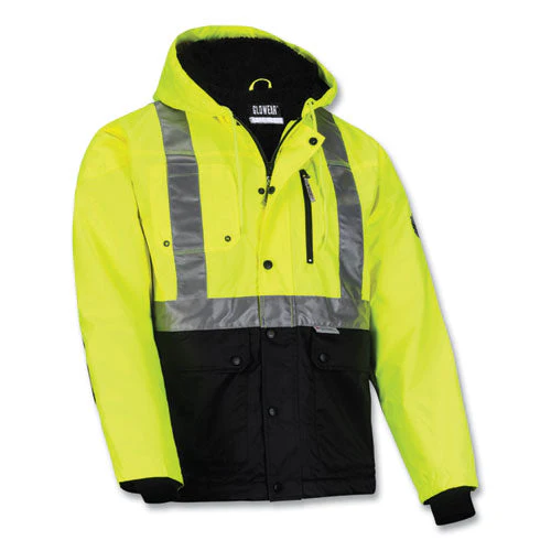 Glowear 8275 Class 2 Heavy-duty Hi-vis Workwear Sherpa Lined Jacket, X-large, Lime, Ships In 1-3 Business Days - Image 2