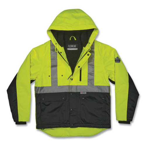 Glowear 8275 Class 2 Heavy-duty Hi-vis Workwear Sherpa Lined Jacket, 2x-large, Lime, Ships In 1-3 Business Days - Image 1