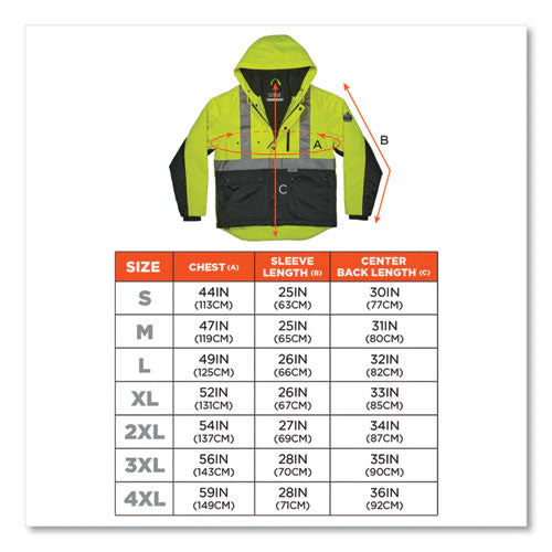 Glowear 8275 Class 2 Heavy-duty Hi-vis Workwear Sherpa Jacket, 4x-large, Lime, Ships In 1-3 Business Days - Image 2