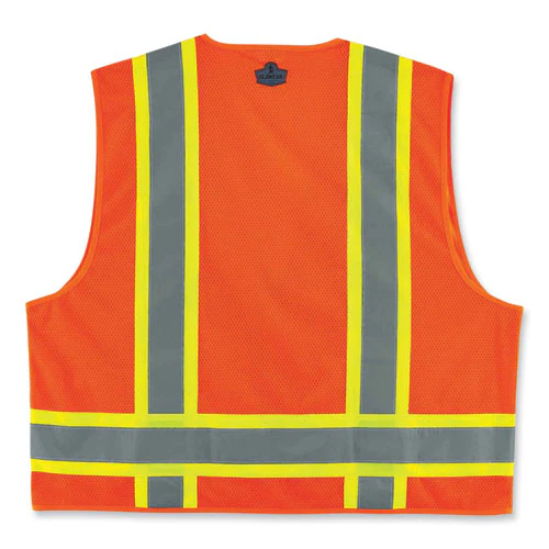 Glowear 8248z Class 2 Two-tone Surveyors Zipper Vest, Polyester, 2x-large/3x-large, Orange, Ships In 1-3 Business Days - Image 3