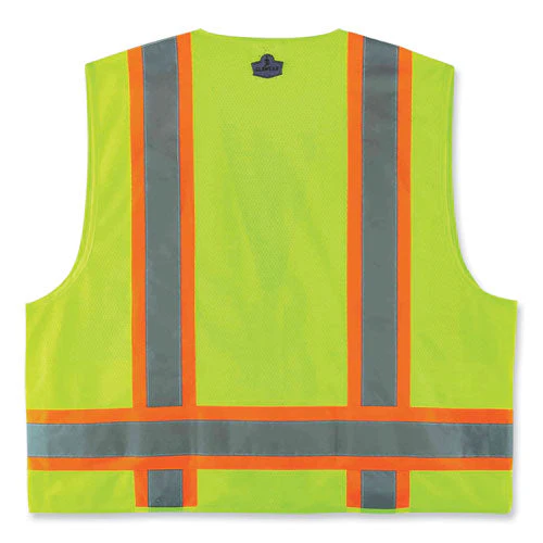 Glowear 8248z Class 2 Two-tone Surveyors Zipper Vest, Polyester, Small/medium, Lime, Ships In 1-3 Business Days - Image 2