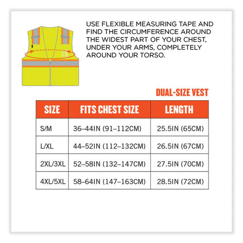 Glowear 8246z Class 2 Two-tone Mesh Reflective Binding Zipper Vest, Polyester, Large/xl, Lime, Ships In 1-3 Business Days - Image 3