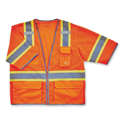 Glowear 8346z Class 3 Two-tone Hi-vis Surveyor Zipper Vest, Small/medium, Orange, Ships In 1-3 Business Days - Image 1
