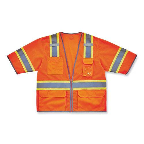 Glowear 8346z Class 3 Two-tone Hi-vis Surveyor Zipper Vest, 2x-large/3x-large, Orange, Ships In 1-3 Business Days - Image 3