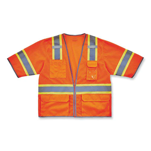 Glowear 8346z Class 3 Two-tone Hi-vis Surveyor Zipper Vest, 4x-large/5x-large, Orange, Ships In 1-3 Business Days - Image 2