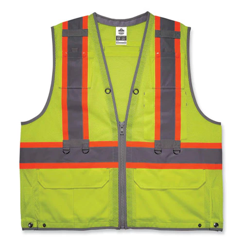 Glowear 8231tv Class 2 Hi-vis Tool Tethering Safety Vest, Polyester, Large/x-large, Lime, Ships In 1-3 Business Days - Image 1