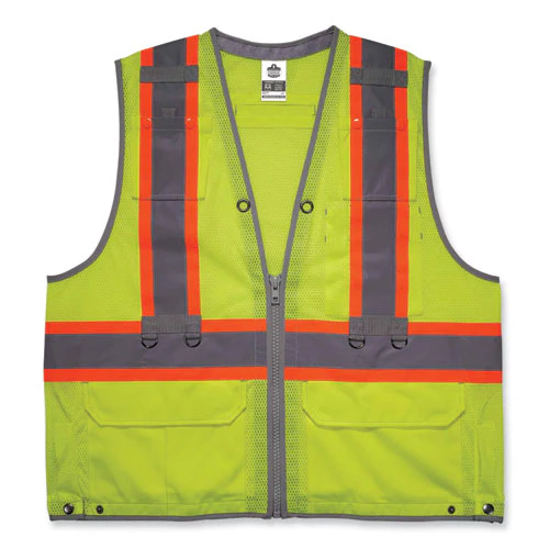 Glowear 8231tv Class 2 Hi-vis Tool Tethering Safety Vest, Polyester, 2x-large/3x-large, Lime, Ships In 1-3 Business Days - Image 1
