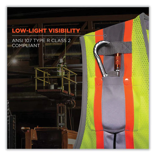 Glowear 8231tv Class 2 Hi-vis Tool Tethering Safety Vest, Polyester, 2x-large/3x-large, Lime, Ships In 1-3 Business Days - Image 3