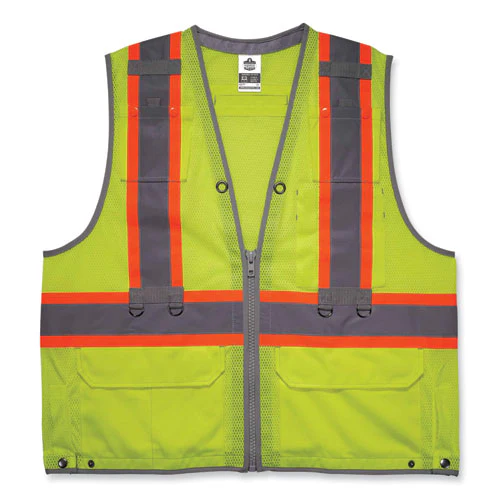Glowear 8231tvk Class 2 Hi-vis Tool Tethering Safety Vest Kit, Polyester, Small/medium, Lime, Ships In 1-3 Business Days - Image 1