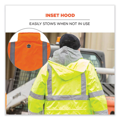 Glowear 8365 Class 3 Hi-vis Rain Jacket, Polyester, 2x-large, Orange, Ships In 1-3 Business Days - Image 3