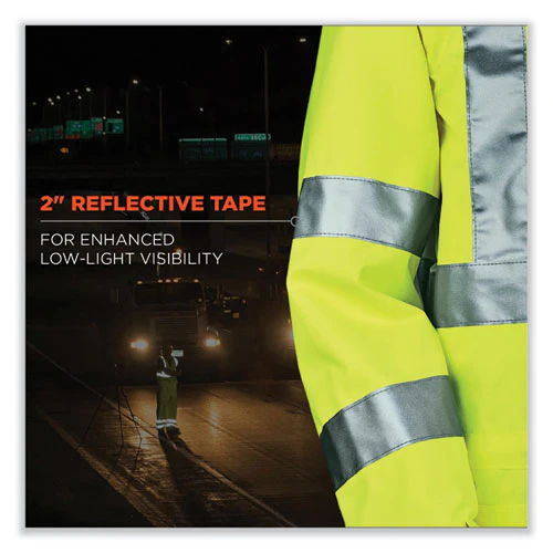 Glowear 8365 Class 3 Hi-vis Rain Jacket, Polyester, X-large, Lime, Ships In 1-3 Business Days - Image 3