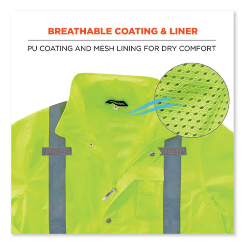 Glowear 8365 Class 3 Hi-vis Rain Jacket, Polyester, 2x-large, Lime, Ships In 1-3 Business Days - Image 3