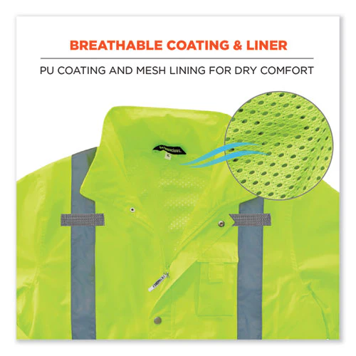 Glowear 8365 Class 3 Hi-vis Rain Jacket, Polyester, 3x-large, Lime, Ships In 1-3 Business Days - Image 2