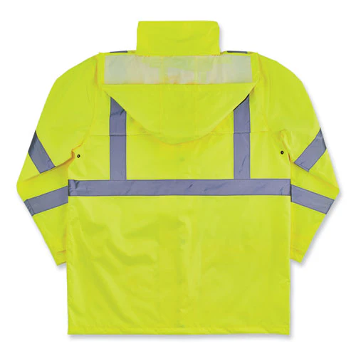 Glowear 8366 Class 3 Lightweight Hi-vis Rain Jacket, Polyester, Medium, Lime, Ships In 1-3 Business Days - Image 2