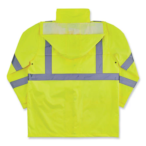 Glowear 8366 Class 3 Lightweight Hi-vis Rain Jacket, Polyester, X-large, Lime, Ships In 1-3 Business Days - Image 2