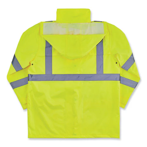 Glowear 8366 Class 3 Lightweight Hi-vis Rain Jacket, Polyester, 4x-large, Lime, Ships In 1-3 Business Days - Image 3