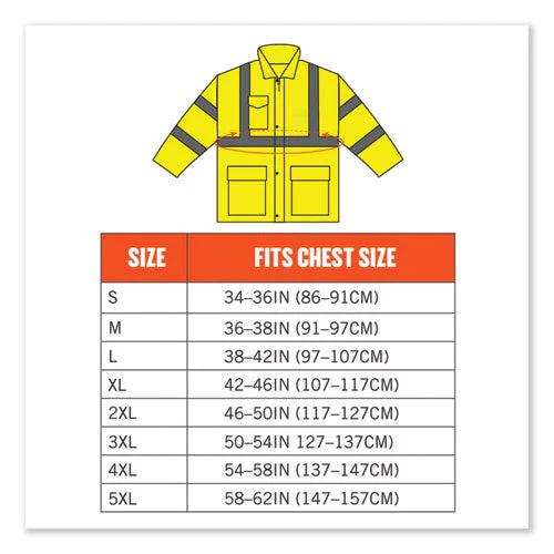 Glowear 8366 Class 3 Lightweight Hi-vis Rain Jacket, Polyester, 5x-large, Lime, Ships In 1-3 Business Days - Image 3