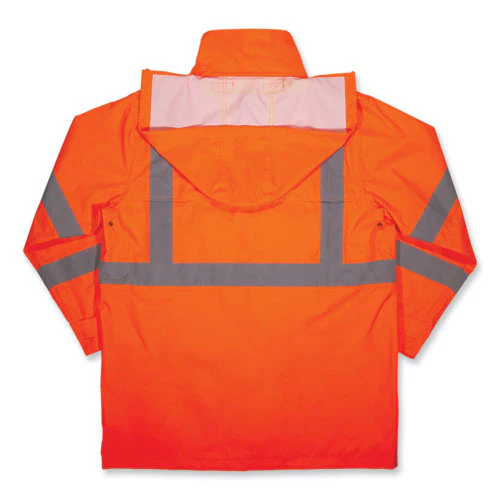 Glowear 8366 Class 3 Lightweight Hi-vis Rain Jacket, Polyester, Medium, Orange, Ships In 1-3 Business Days - Image 2