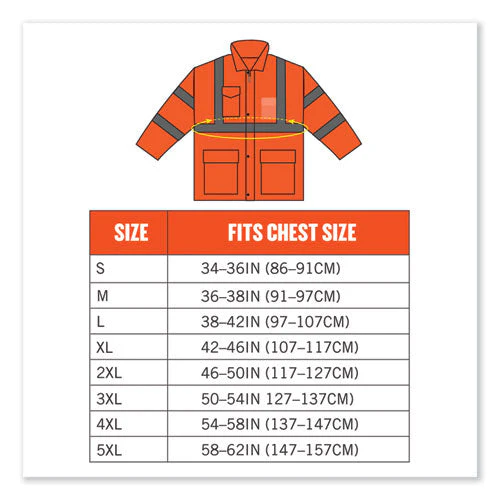 Glowear 8366 Class 3 Lightweight Hi-vis Rain Jacket, Polyester, Medium, Orange, Ships In 1-3 Business Days - Image 3