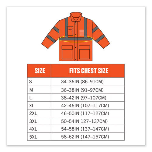 Glowear 8366 Class 3 Lightweight Hi-vis Rain Jacket, Polyester, 3x-large, Orange, Ships In 1-3 Business Days - Image 2