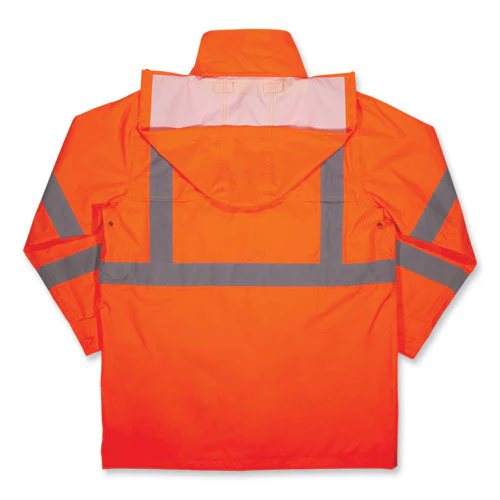Glowear 8366 Class 3 Lightweight Hi-vis Rain Jacket, Polyester, 4x-large, Orange, Ships In 1-3 Business Days - Image 2