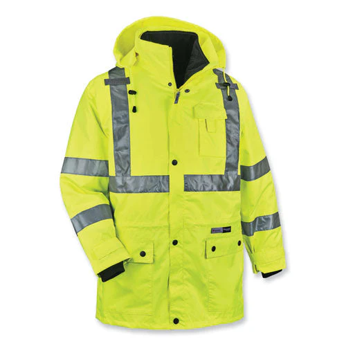 Glowear 8385 Class 3 Hi-vis 4-in-1 Jacket, Small, Lime, Ships In 1-3 Business Days - Image 1