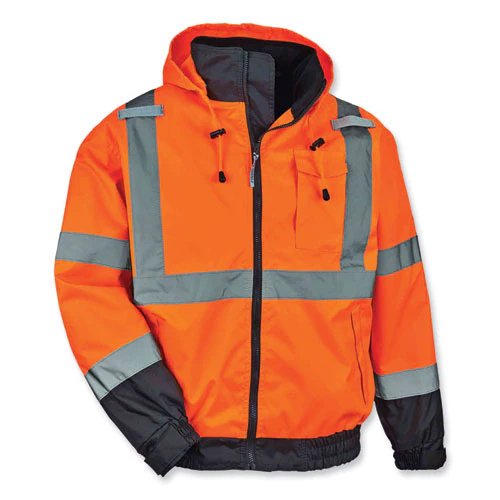Glowear 8379 Class 3 Hi-vis Fleece Lined Bomber Jacket, Orange, Small, Ships In 1-3 Business Days - Image 3