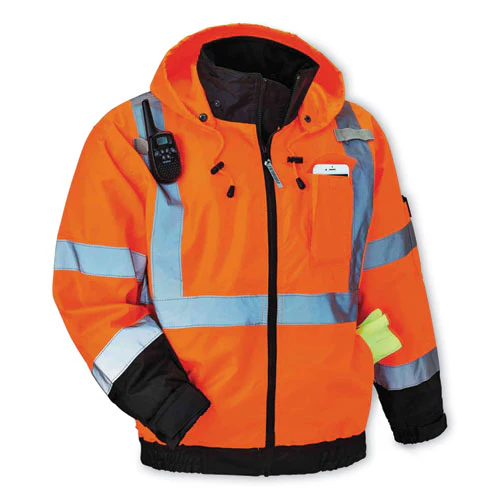 Glowear 8379 Class 3 Hi-vis Fleece Lined Bomber Jacket, Orange, X-large, Ships In 1-3 Business Days - Image 2
