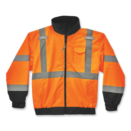 Glowear 8379 Class 3 Hi-vis Fleece Lined Bomber Jacket, Orange, 5x-large, Ships In 1-3 Business Days - Image 1