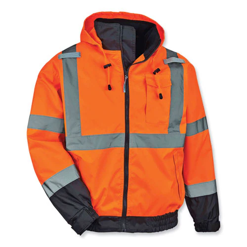 Glowear 8379 Class 3 Hi-vis Fleece Lined Bomber Jacket, Orange, 5x-large, Ships In 1-3 Business Days - Image 2