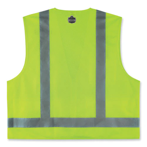 Glowear 8249z-s Single Size Class 2 Economy Surveyors Zipper Vest, Polyester, 3x-large, Lime, Ships In 1-3 Business Days - Image 3