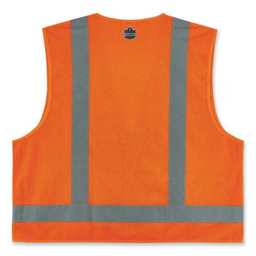 Glowear 8249z-s Single Size Class 2 Economy Surveyors Zipper Vest, Polyester, X-large, Orange, Ships In 1-3 Business Days - Image 3