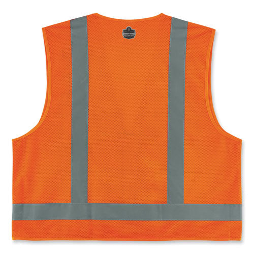 Glowear 8249z-s Single Size Class 2 Economy Surveyors Zipper Vest, Polyester, 4x-large, Orange, Ships In 1-3 Business Days - Image 3
