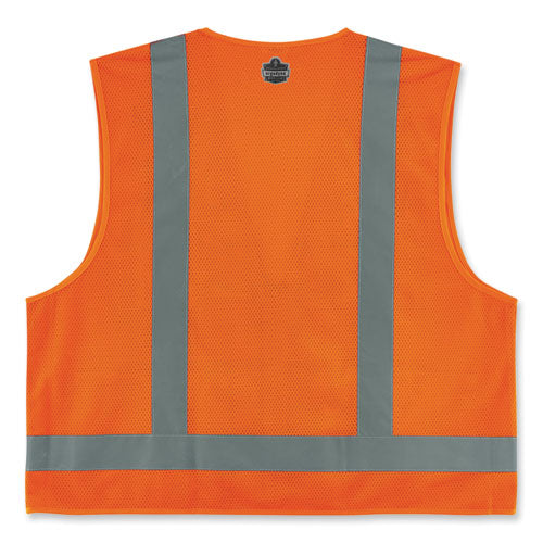 Glowear 8249z-s Single Size Class 2 Economy Surveyors Zipper Vest, Polyester, 5x-large, Orange, Ships In 1-3 Business Days - Image 3