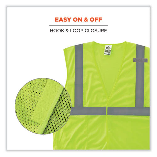 Glowear 8210hl-s Single Size Class 2 Economy Mesh Vest, Polyester, Small, Lime, Ships In 1-3 Business Days - Image 2