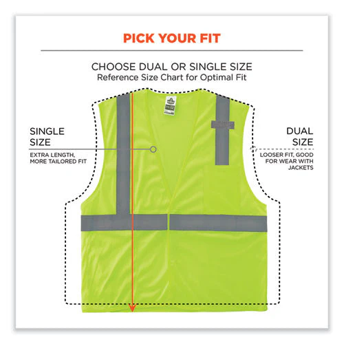 Glowear 8210hl-s Single Size Class 2 Economy Mesh Vest, Polyester, X-large, Lime, Ships In 1-3 Business Days - Image 2