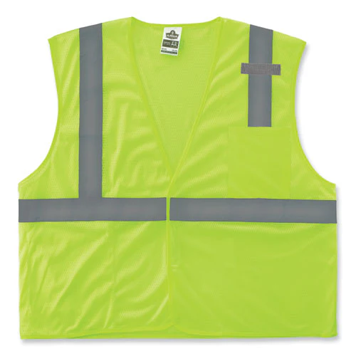 Glowear 8210hl-s Single Size Class 2 Economy Mesh Vest, Polyester, 4x-large, Lime, Ships In 1-3 Business Days - Image 1