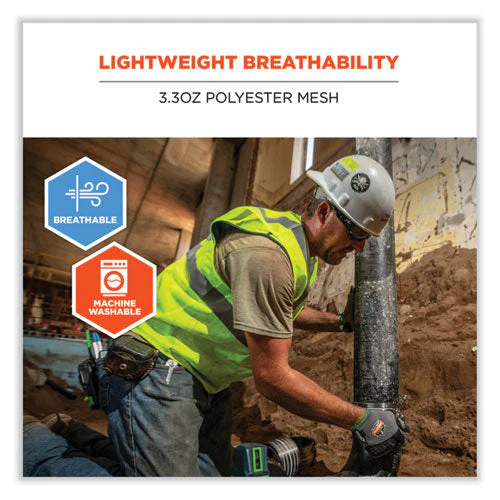 Glowear 8210hl-s Single Size Class 2 Economy Mesh Vest, Polyester, 4x-large, Lime, Ships In 1-3 Business Days - Image 3
