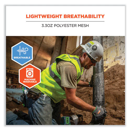 Glowear 8210hl-s Single Size Class 2 Economy Mesh Vest, Polyester, Medium, Orange, Ships In 1-3 Business Days - Image 2